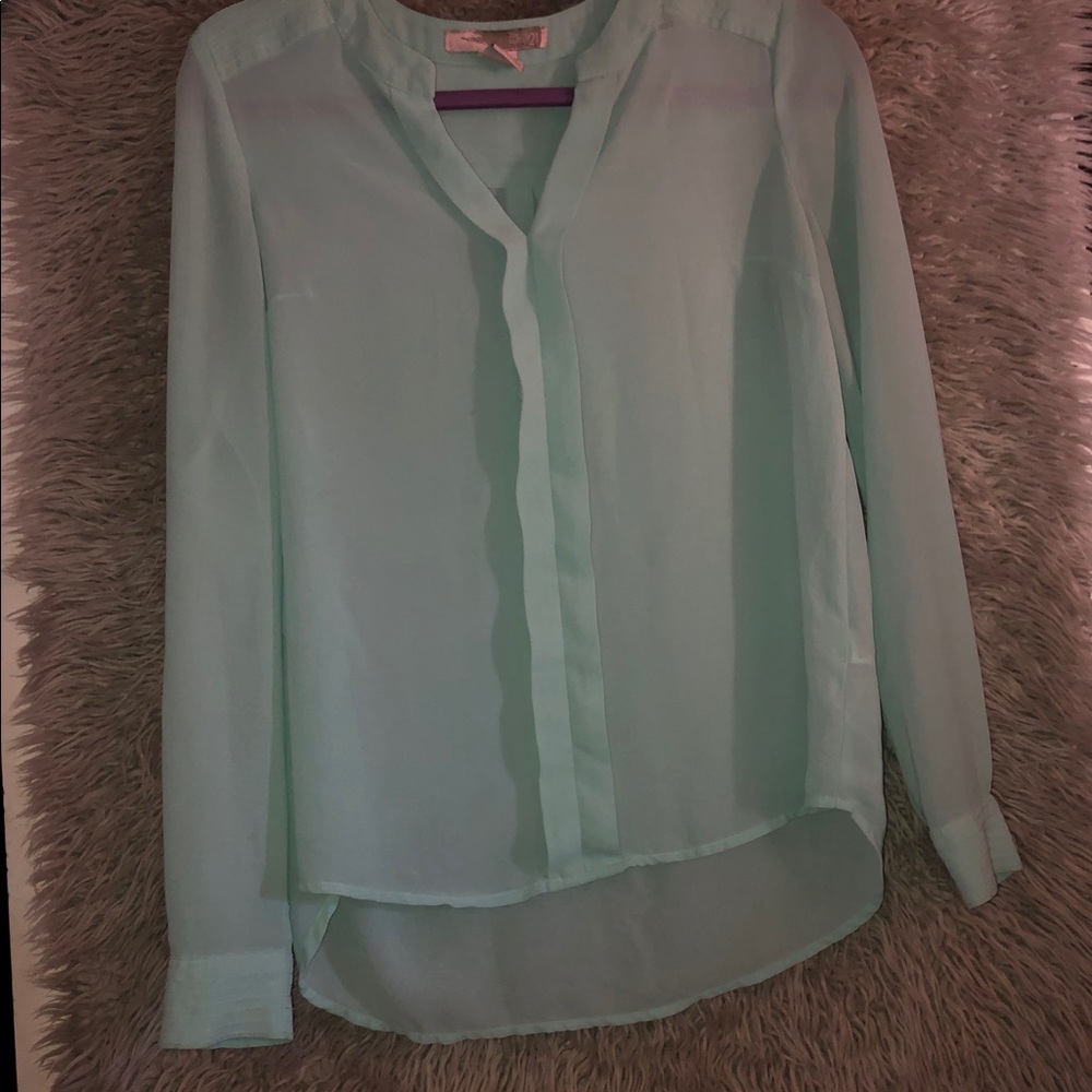 Teal non-button up blouse